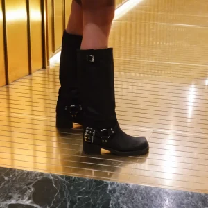 Kansas - Stivale con fibbie e cavigliera Black