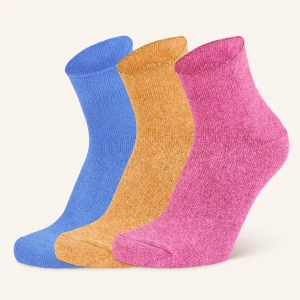 Calza Corta in Angora Cotone e Viscosa per Donna | Tinta Unita | Confezione da 3 Paia | Ancot