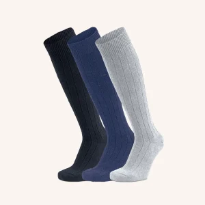 Calza Lunga a costa in Angora, Cotone e Viscosa per Donna | Tinta Unita | Confezione da 3 Paia | Angor