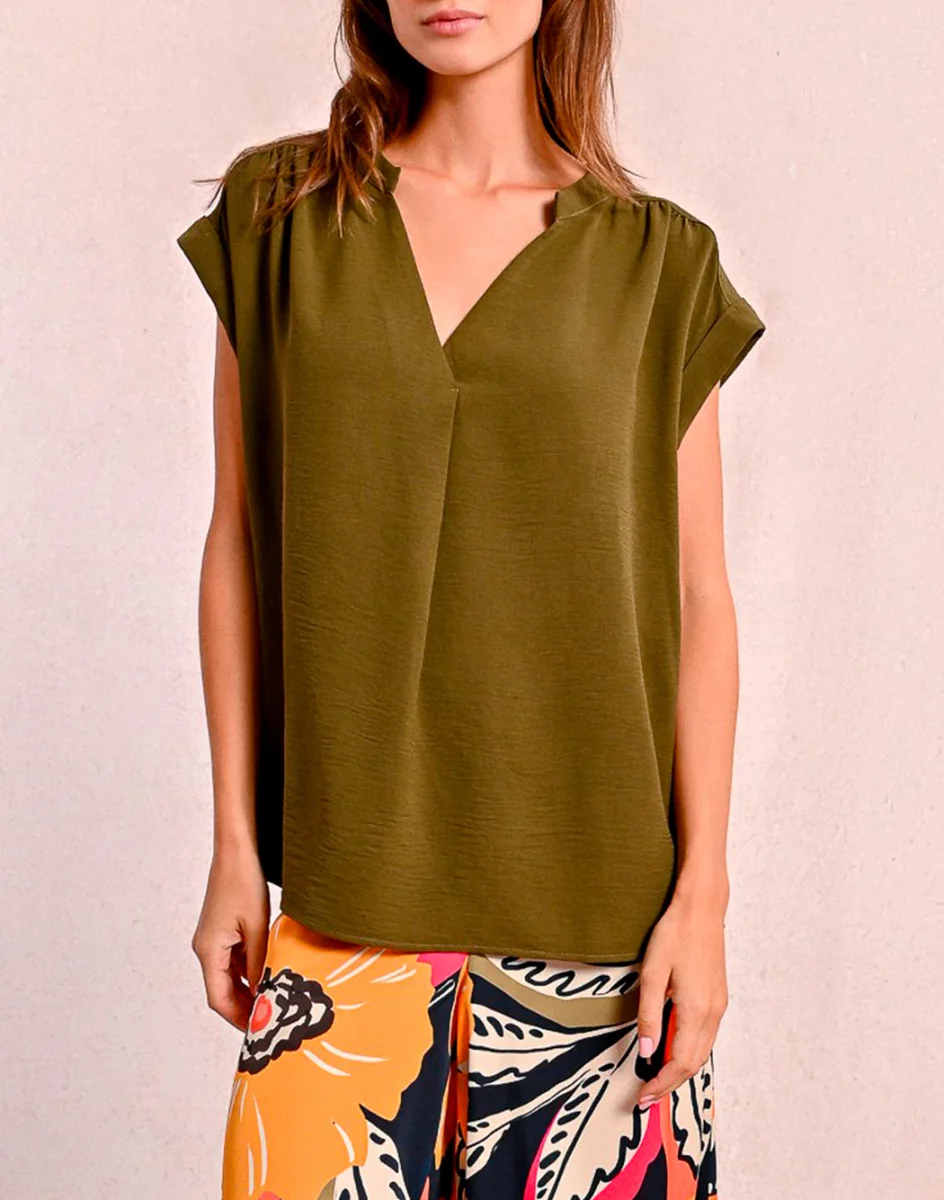 BLUSA CON PIEGA FRONTALE - immagine 2