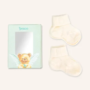 Calza Corta con risvolto in Lana per Neonato | Tinta Unita | Confezione da 2 paia | BIMBI