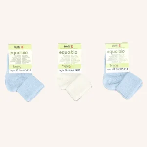 Calzino Corto con Risvolto in Cotone per Neonato | Tinta Unita | Confezione da 3 Paia | Bio N1