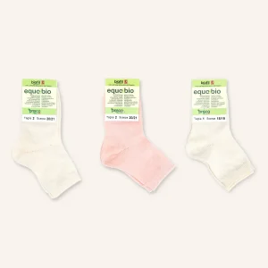 Calza Corta Rasata in Cotone per Neonato | Confezione da 3 paia | Bio N2