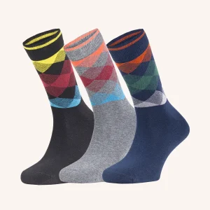 Calza Corta in Cotone Caldo Pettinato per Uomo| Fantasia | Confezione da 3 paia | Bruce C