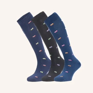 Calza Lunga in Cotone Caldo Pettinato per Uomo | Fantasia | Confezione da 3 paia | Bruce L