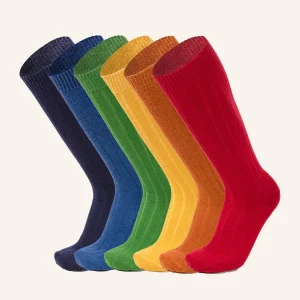 Calza Lunga in misto Cashmere per Uomo | Tinta Unita | Confezione da 6 paia | Cashmere L 10