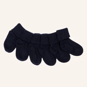 Calzino Corto con Risvolto in Cotone per Neonato | Tinta Unita | Confezione da 6 Paia | COCCOLINO 18