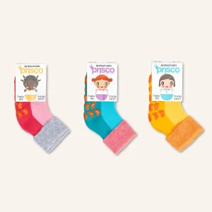 Calza Antiscivolo in Cotone per Neonato | Tinta Unita | Confezione da 3 paia | GOMMINA