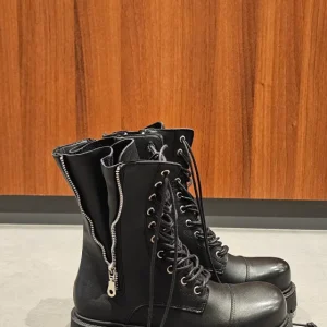 Anfibi pelle nero Boomerang Double Zip