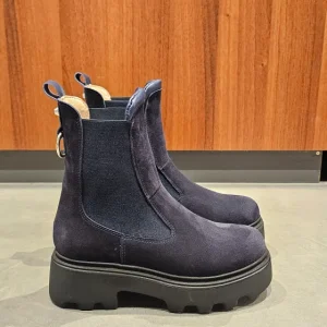 Stivaletti camoscio blu Vienna con elastici