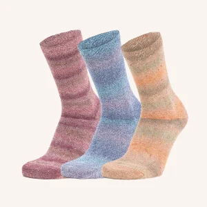 Calza Corta in misto Viscosa e Cotone per Donna | Fantasia | Confezione da 3 paia | Tweed